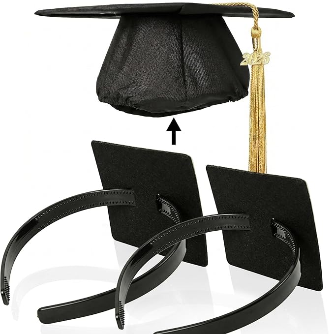 2 Pcs Graduation Cap Headband, Anti-fall Firm Hair Band for Graduation Cap, Graduation Gifts Hat Insert Accessories for Graduates, Students, Women