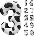Cow Print Number Balloons, Large Foil Number 3 Balloon 40 Inch Cow Balloon for Boys Girls Birthday Decoration Cow Themed Birthday Party Decorations Farm Animal Party Supplies