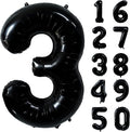 40 inch Black 3 Number Balloon Giant Foil Helium Balloons Black Large Digital Balloon 3 Number 3 Balloons for 3rd Birthday Party Decorations Anniversary Events Decoration Supplies