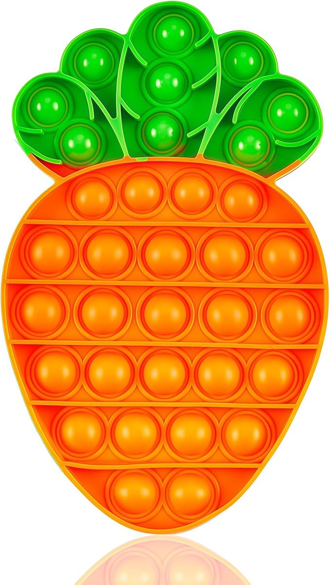 Easter Push Bubble Fidget Toys, Kids Girls Boys Basket Stuffer Popping Sensory Toy Toddler Adult Stress Relief Silicone Fidgets Birthday Gifts for Travel Cars Classroom Party Office