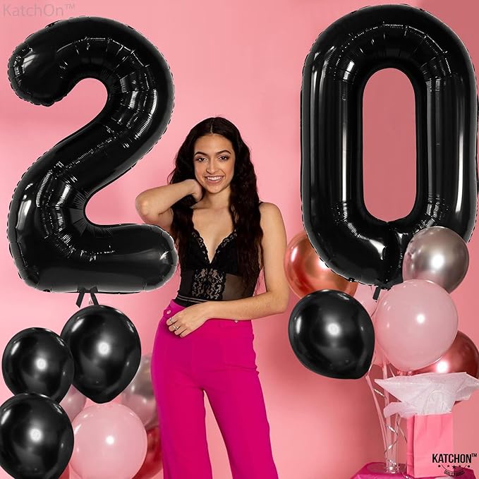 Large, Black 0 Balloon Number - 40 Inch | Foil Number Balloons for Birthday Party Decorations | 0 Balloon For Anniversary Decorations | Black Party Decoration