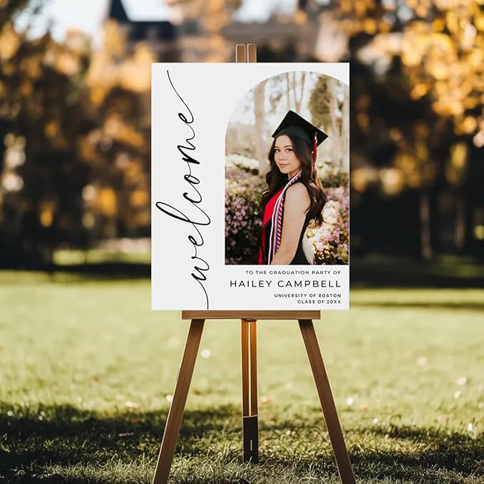 Graduation Party Welcome Sign, Photo Graduation Poster, Graduation Decorations, Grad Party Sign, Grad Welcome Sign, Graduation gift for best friend, Graduation gift for daughter, sister, brother - 1