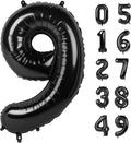 40 Inch Black Number Balloon, Reusable Foil Helium Balloon for Birthday Decorations, Party Décor, Graduations, Anniversary, Photo Shoot, Number 9, Unisex, 1 Piece