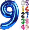 Metallic Blue Number 9 Balloon 40 Inch, 9th Birthday Party Decorations for Children, Giant 9 Foil Balloon for Party Supplies