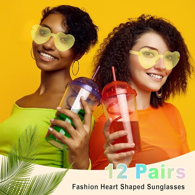 Heart Sunglasses 12/18/24 Pcs Heart Shaped Glasses for Women Cute Funny Party Glasses Party Favors Accessories