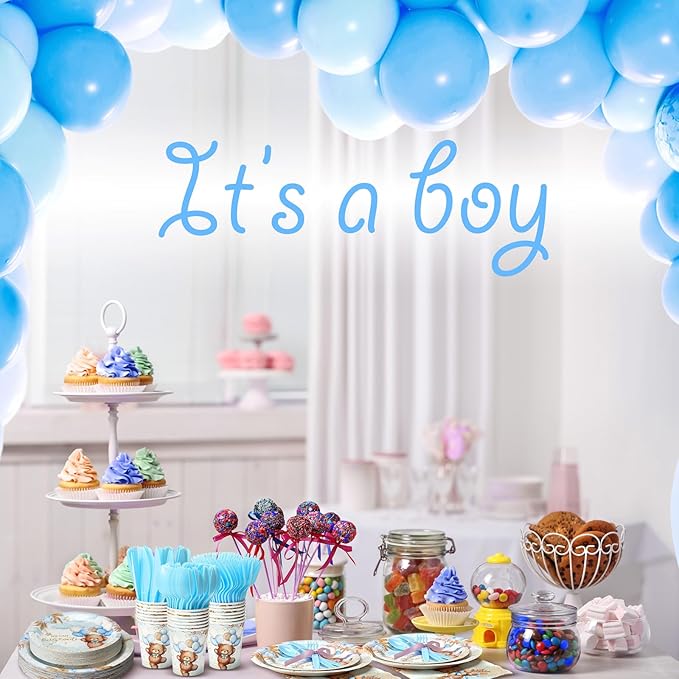350 Pcs Bear Baby Shower Party Supplies We Can Bearly Wait Paper Plates Napkins Cups and Plastic Cutlery Party Tableware Set for Bear Baby Shower Birthday Decorations, Serves 50