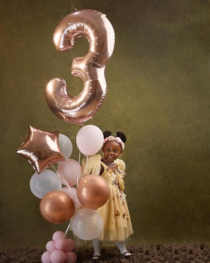 Rose Gold Number 13 Balloon 40 inch, 13 Number Balloons, 13th Birthday Decorations for Girls Boys, 13 Year Old Rose Gold Party Supplies