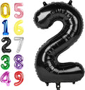 40 Inch Numbers 2 Balloon, Black Balloons for Birthday Party Decoration, Foil Number 2 Ballon for 2, 12, 20, 22, 2026 Celebration, Graduation, Birthday, Baby Shower, Anniversary Decor