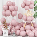 5 Inch Pink Balloons, 60 Pcs Boho Blush Pink Party Balloon Small Dusty Rose Nude Pink Balloons 5'' Mini Retro Vintage Pink Latex Helium Balloon for Girl Baby Shower Wedding Birthday Party Decor
