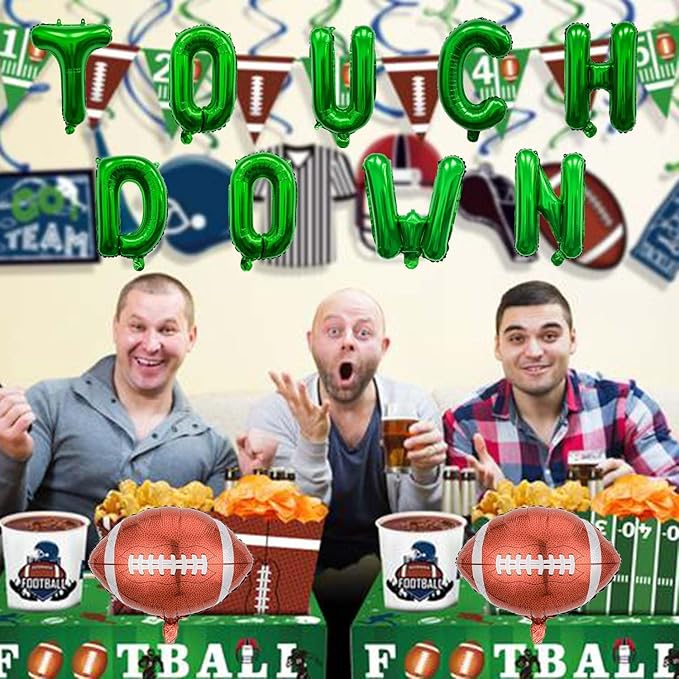 Football Balloons Green Touchdown Letter Balloons Football Birthday Party Balloons for Football Birthday Party Decoration Sports Ballons Arch Kits Party Balloon Sets-11 PCS