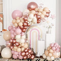 Rose Gold Balloon Arch Kit 144pcs 18/12/10/5inch Dusty Pink Nude Rose Gold White Sand and Confetti Balloons for Baby Shower Bridal Shower Princess Party Wedding Birthday Party Decorations