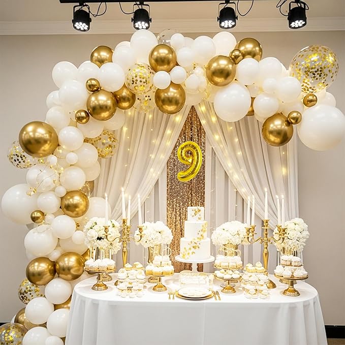 TONIFUL Number Balloons 16 Inch Fat Gold 2 Set 0-9 Number Mylar Foil Balloons 20 Pcs Custom digitalal for 2026 New Year Eve Birthday Party Engagement Graduations Anniversary Baby Shower Decor