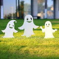 Halloween Decorations Ghost Metal Garden Stakes Decor for Outside Gifts for Women/Men,White Silhouette Statues Outdoor for Yard Art, Lawn, Backyard, Pathway, Patio Decorative Easter