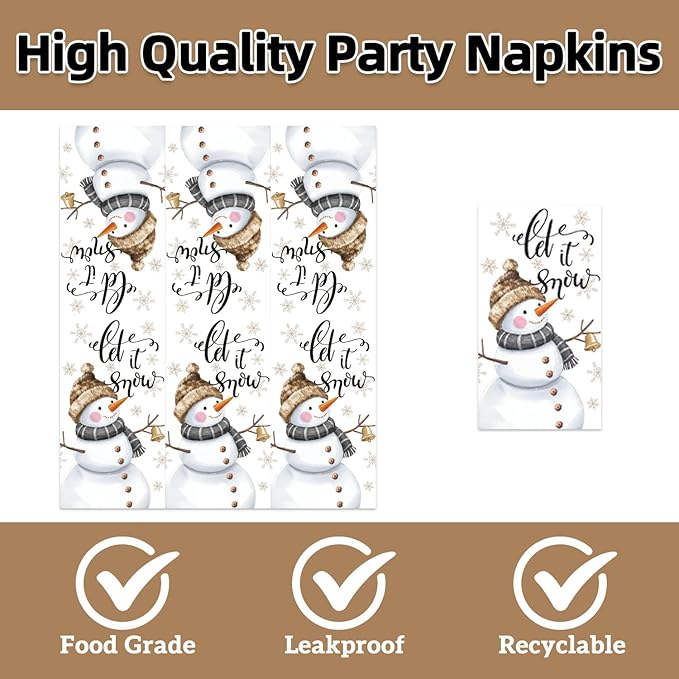 40Pcs Christmas Snowman Birthday Party Plates and Napkins for Kids Baby Shower Tableware Winter Snowflake Supplies Winter Snowman Birthday Party Decorations