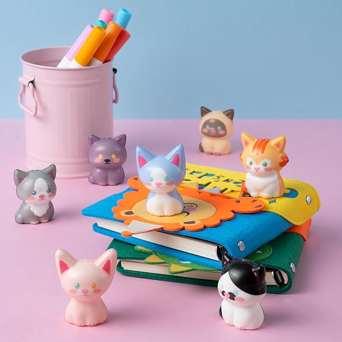 Cat Party Favors for Kids 24PCS Squishy Toys,Goodie Bag Stuffers, Pinata Stuffers,Birthday Gifts for Boys & Girls,Treasure Chest Prizes,Classroom Prizes for Kids (Cat)