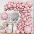 Pink Balloons, 113Pcs Different Sizes Boho Blush Pink Balloon Arch Garland Kit 18/12/10/5 Inch, Dusty Retro Vintage Rose Latex Helium Balloon for Birthday Boho Baby Shower Wedding Party Decorations