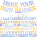 BEISHIDA 116 PCS A-Z DIY Letter Banner Kit Make Your Own Banner Glitter Laser Silver Including 111 Letters and Numbers 3 Rope and 2 Threading Device,Customized for Birthday Graduation Party Decor