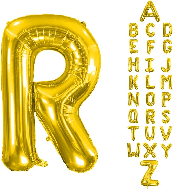 Letter Balloons 40Inch Large Giant big Foil Mylar Gold Balloons R for Birthday Party Decorations