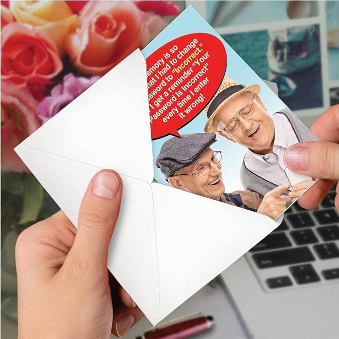 NobleWorks Funny Birthday Greeting Card with 5 x 7 Inch Envelope (1 Card) Incorrect Password-Men C7955BDG
