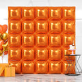 NISOCY Thanksgiving Fall Balloons 25PCS Orange Square Foil Balloons Wall Backdrop Double Sided Orange Balloon Tunnel Arch Kit for Birthday Graduation Wedding Halloween Baby Shower Party Decorations