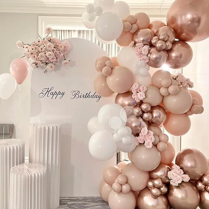 Metallic Rose Gold Balloons, 66pack 12inch Chrome Rose Gold Latex Party Balloons for Birthday Baby Shower Valentine's Day Graduation Wedding Gender Reveal Anniversary Party Decorations