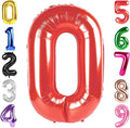 40 Inch Red Number 0 Balloon, Giant Number 0 Balloons for 10th 20th 30th 40th Birthday Decorations, Party Supplies for Baby Boy Girl, Red Party Decor