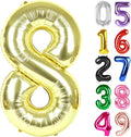 Light Gold Number 8 Balloon 40 Inch, 8th Birthday Party Decorations for Children, Giant 8 Foil Balloon for Party Supplies