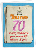 NobleWorks - 70th Milestone Birthday Greeting Card with 5 x 7 Inch Envelope (1 Card) - You Are 70 8971
