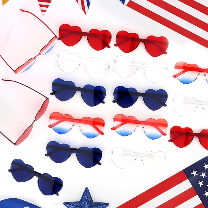 Heart Sunglasses 12/18/24 Pcs Heart Shaped Glasses for Women Cute Funny Party Glasses Party Favors Accessories