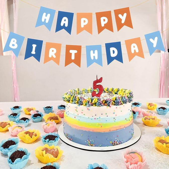 ZHENGYE Happy Birthday Banner Sign Party Decoration for Kids Girls Birthday Party Decorations Supplies