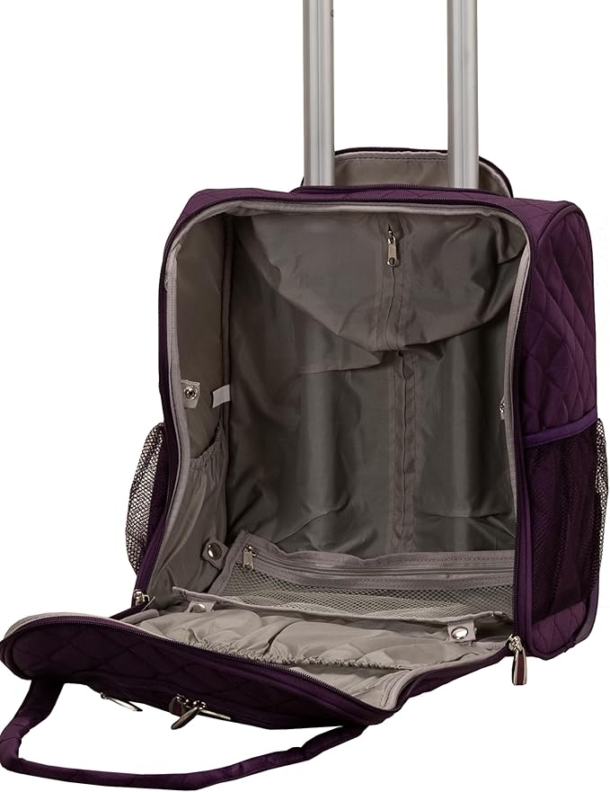 Rockland Melrose Upright Wheeled Underseater Carry-On Luggage, Purple
