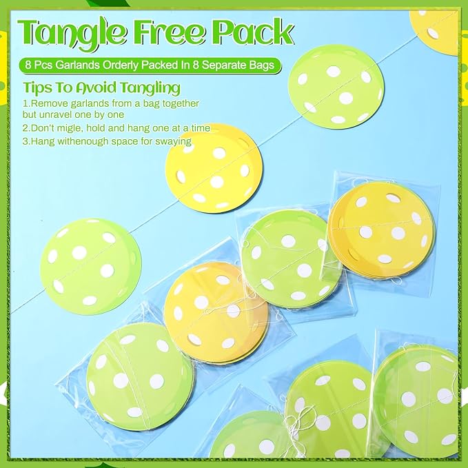Xinnun Pickle Sport Party Decorations Funny Pickle Garlands Banners Green Banner Cutouts Ribbon Streamers for Sport Theme Party Baby Shower Birthday Decorations Supplies