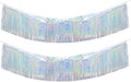 Premium Glitter Silver Fringe Tinsel Garland for Party Decorations -4 Layers Thick, 2 Pack | LILF Foil Metallic Banner Party Streamers for Wedding Birthday Christmas Decoration Home Hanging