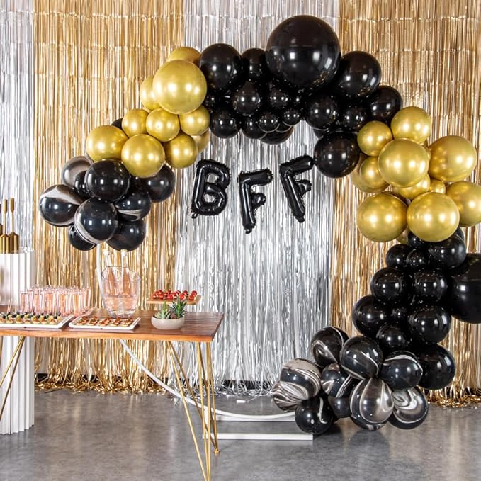 Restaurantware-Balloonify 16 Inch Letter Balloon, 1 Alphabet Party Balloon - Letter F, Self-Sealing, Black Foil Mylar Finish, Hanging Loop, Decoration For Birthday, Wedding, Or Graduation