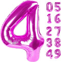 Rosy Purple 4 Balloon, Number Balloons 40 Inch, 4th Birthday Decorations for Girls Four Large Numbers for Party Decor, Number 4 Balloon
