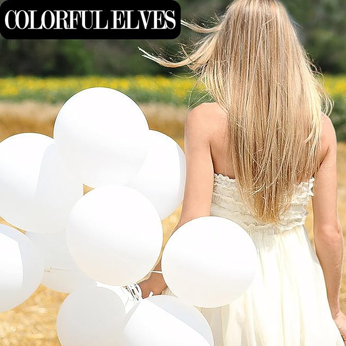 100 pcs 12 Inch White Balloons Helium Shiny Thicken Matte White Latex Balloons Party Decoration