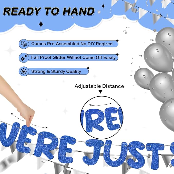 Fulmoon We Were Just Starting to Like You Banner Going Away Party Retirement Sign Farewell Decorations Good Luck Goodbye Moving Graduation Party Supplies and Gifts(Navy Blue)