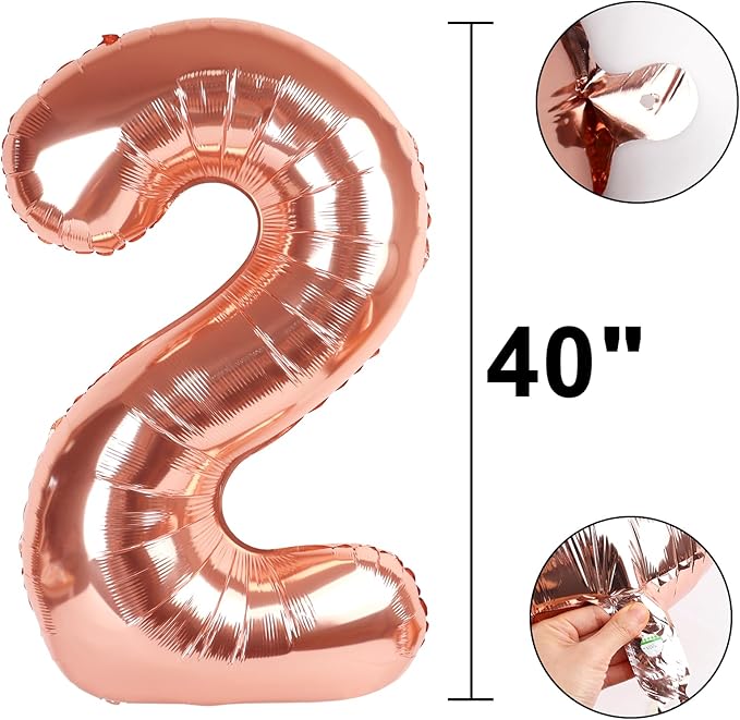 40 Inch Rose Gold Balloon Number 21 Balloon,Jumbo Mylar Foil Helium Balloon for 21 Digital Balloons for Birthday Party,Wedding Anniversary Party Decorations