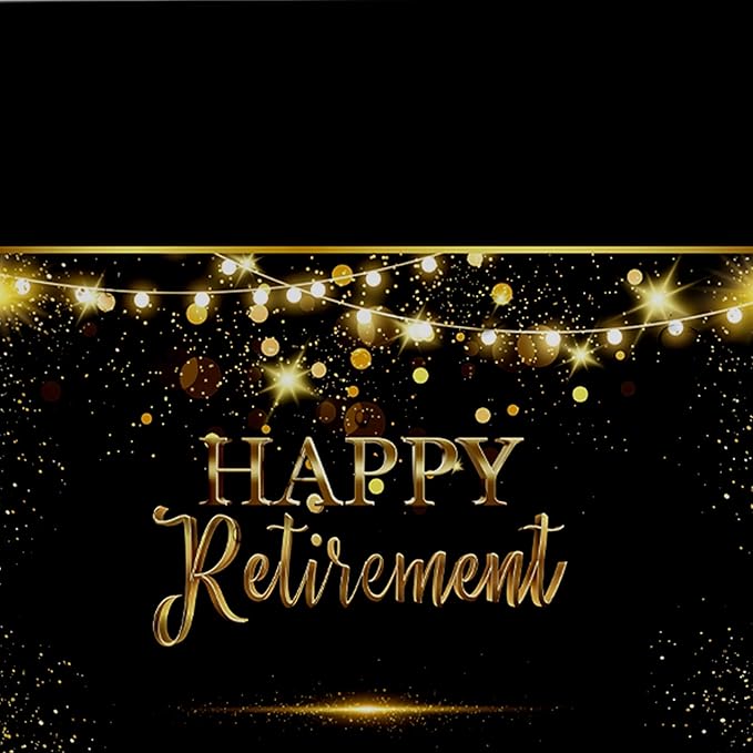 3 Pack Retirement Decorations Party Supplies Tablecloth - Gold Black Happy Retirement Decorations Table Cover for Men Women, 54in x 108in