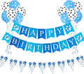 Dog Themed Puppy Paw Balloons Happy Birthday Party Banner for Girls & Women DIY Party Supplies (Blue Banner+Latex Balloon)