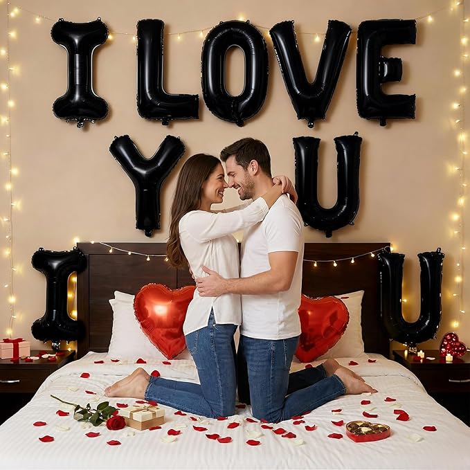 Black Letter R Balloons, 40 Inch Large Foil Letter Balloons, Custom Phrase Balloon for Birthday Party Wedding Anniversary Decoration (Black R)