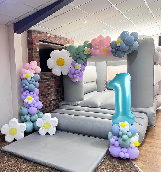 Number 6 Balloon 40 Inch, 6th Birthday Balloon for Boy Girl, Pearl Blue 16 60 61 65 Numbers Balloons Birthday Party Wedding Events Decorations