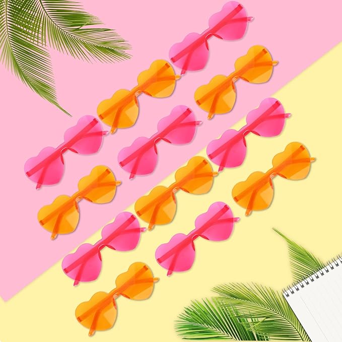 Heart Sunglasses 12/18/24 Pcs Heart Shaped Glasses for Women Cute Funny Party Glasses Party Favors Accessories