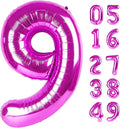 Rosy Purple 9 Balloon, Number Balloons 40 Inch, 9th Giant Birthday Decorations for Girls, 19th 29th Party Decorations Supplies, Number 9 Balloon