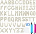 LIOZEOKUN Letter Balloons 16 Inch Alphabet A-Z Mylar Foil Balloons 2 Set for Wedding Birthday Party Decoration Banner Custom Phrase 52 Pcs