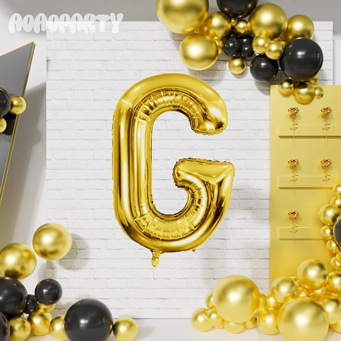 Letter Balloons 40Inch Large Giant big Foil Mylar Gold Balloons G for Birthday Party Decorations