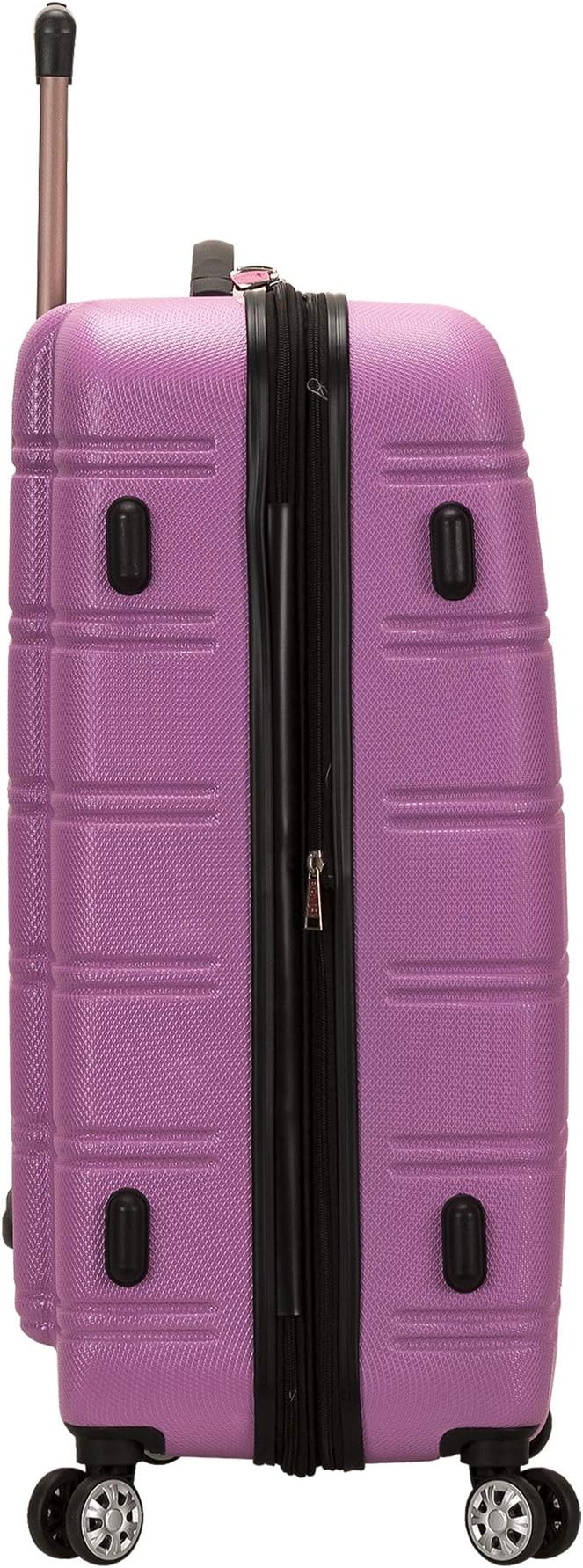Rockland Melbourne Hardside 2 Piece Expandable Spinner Wheel Luggage Set, (20"/28"), Pink
