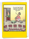NobleWorks - 1 Hilarious Greeting Card for Birthday - Funny Birthday Cartoon, Comic Notecard - Too Soon 8318