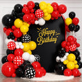 175Pcs Red Yellow Black Balloon Garland Arch Kit - Cartoon Mouse Theme Party Decorations with 18 12 10 5 Different Sizes Party Balloons for Birthday Anniversary Baby Shower Backdrop Decorations
