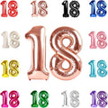 18 Balloon Number, Rose Gold Number 18th Birthday Balloons 40 Inch, 18 Years Old Rose Gold Birthday Decorations for Boys Girls, 18th Anniversary Decorations
